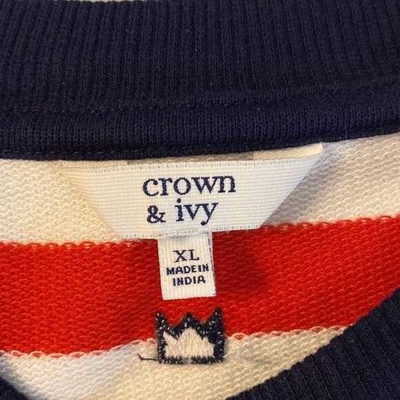 Crown & Ivy Oversized Stars and Stripes Sweeper Shirt Size XL - Picture 4 of 8